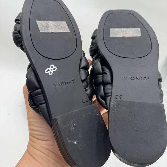 Vionic Braided Cross Strap Slides Kalina Black size 7.5 - Picture 8 of 15